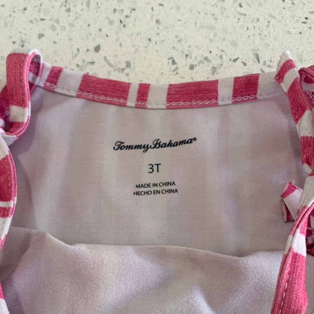 Tommy Bahama Pink & White Striped Ruffle Tiered Dress - Picture 3 of 8